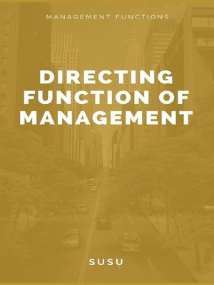 cover image of Directing Function of Management